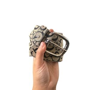 Guess Medium Light Beige Belt with Logo and Studs Size M